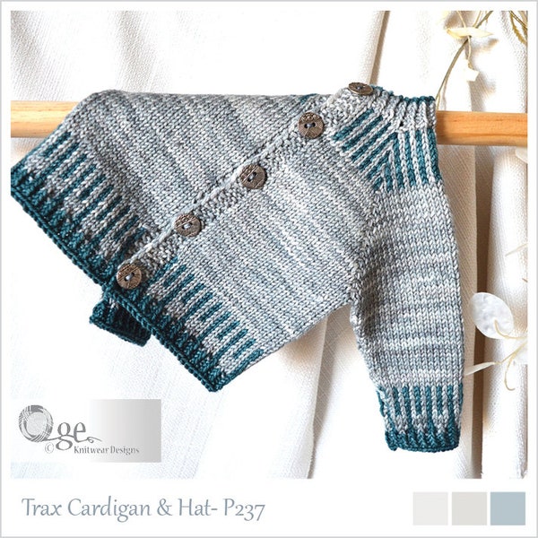 KNITTING PATTERN-Trax Cardigan & Hat- P237