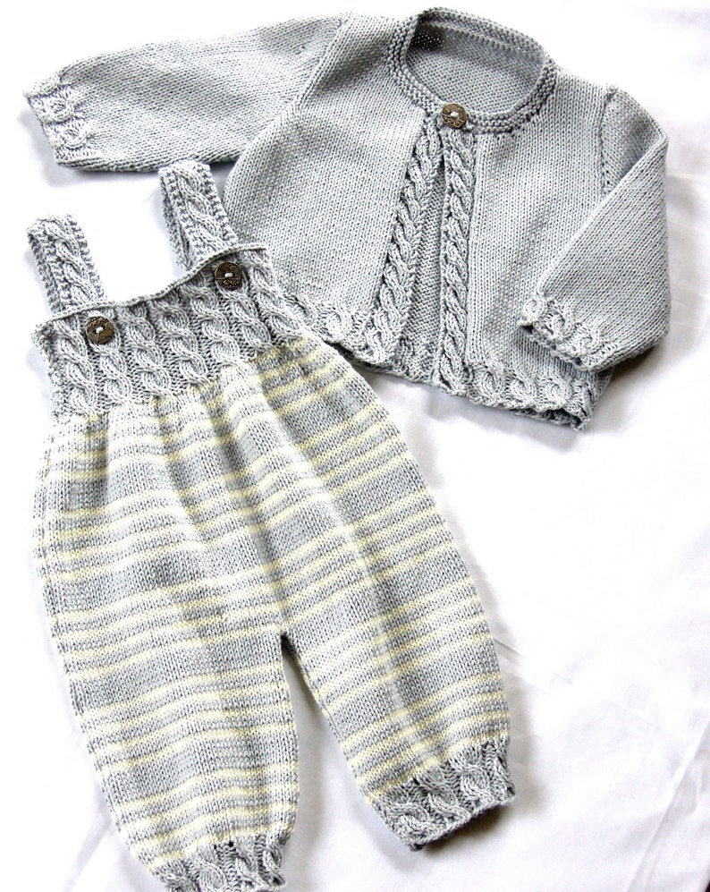 KNITTING PATTERNBaby Overalls with detailed cabled bodice and Etsy