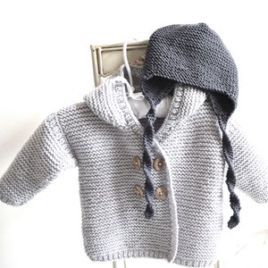 KNITTING PATTERN-Hooded Double Breasted Jacket and Helmet - P105