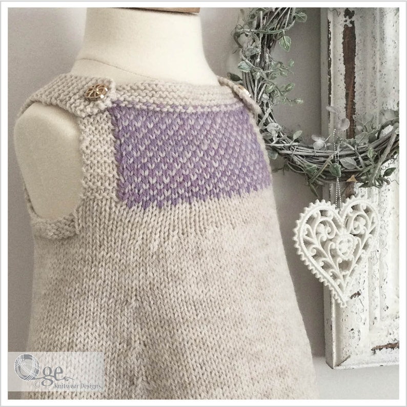 KNITTING PATTERN-Luv U Forever Pinafore Dress P090 image 4