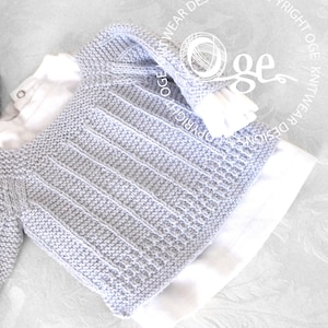 KNITTING PATTERN-Simple textured sweater with side splits - P092