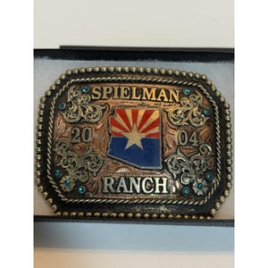 2004 Sheridan Buckle Co. Customized Belt Buckle Arizona 4.5\