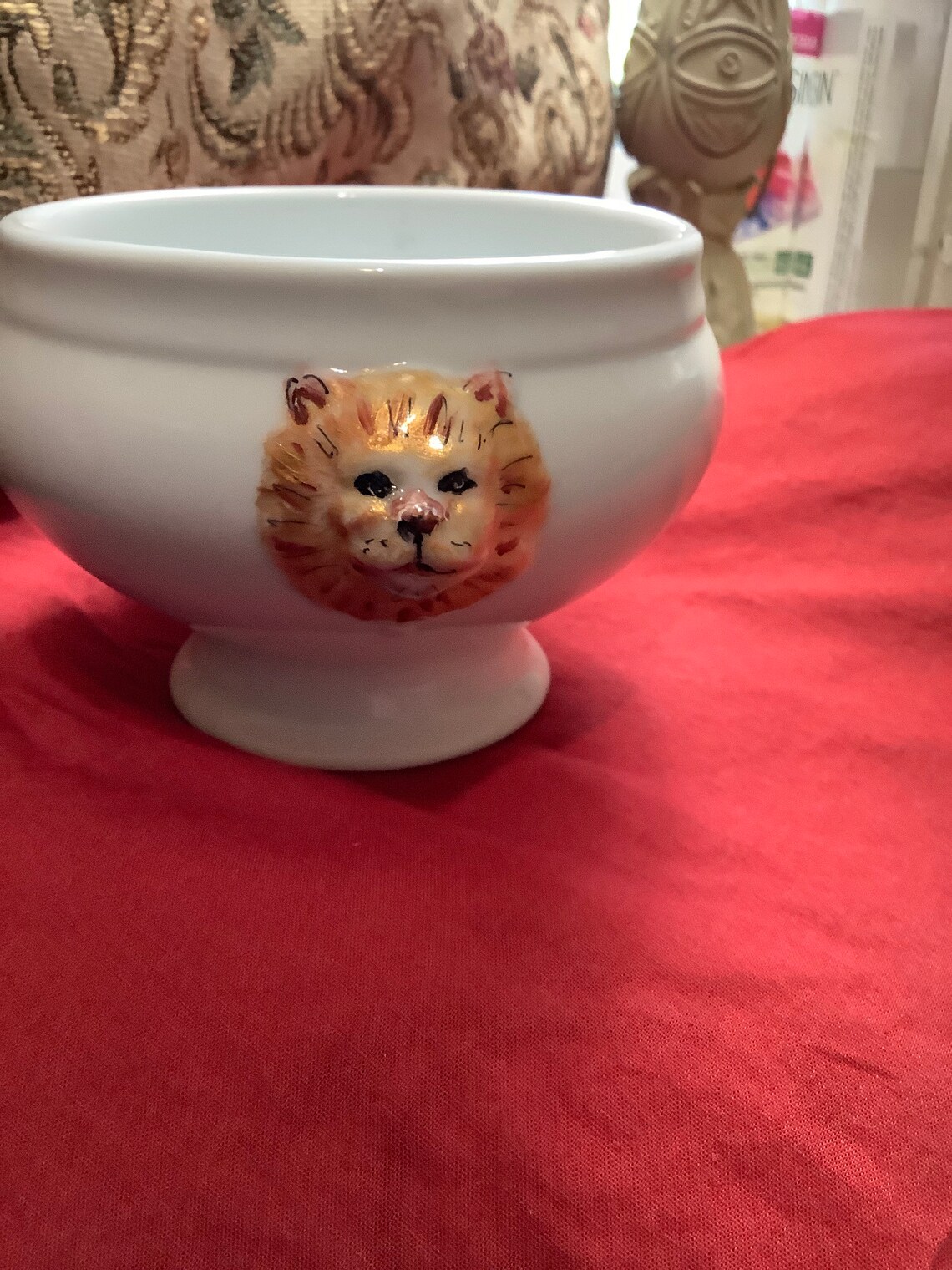 2 lion hand painted soup bowl Etsy