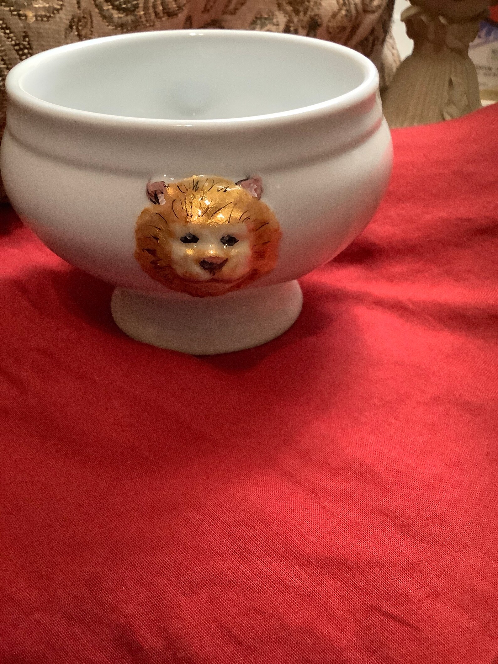 2 lion hand painted soup bowl Etsy