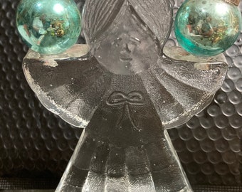 Large vintage glass Angel candle holder