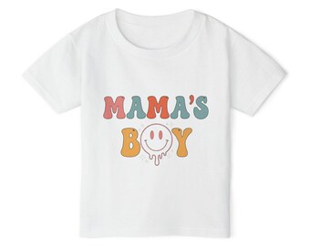 Mama's Boy smiley drip Toddler T-shirt | retro colorful lettering