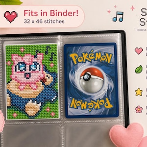 Jigglypuff Cross Stitch Pattern | Fits in Binder | 32x46 Stitch Pattern | Pokémon Inspired | Digital PDF | Pattern Keeper