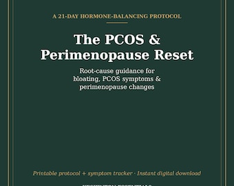 Programa de Equilíbrio Hormonal de 21 Dias para SOP e Perimenopausa | Guia Digital de Bem-Estar com Rastreador de Inchaço e Sintomas | Download Imediato