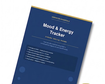 Planilha de Monitoramento de Humor e Energia para Imprimir | Diário de Bem-Estar Diário em PDF (Download Digital)