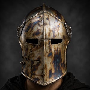 Barbute Visor Commando Antique Helmet ~ 18 Gauge Steel  Knight Helmet ~ Medieval Armor for Cosplay, LARP & Halloween Gift  For Him
