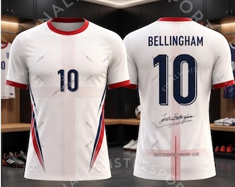 White Soccer Jersey England Owen Number 10 | Vintage Sports Shirt