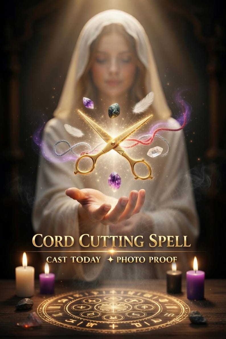 Cord Cutting Spell, Energy Cleansing, Emotional Healing, Personalized Ritual, Spiritual Guidance image 1