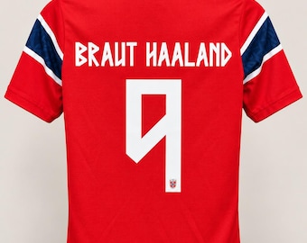 Haaland Norwegen #9 Fußballtrikot | Norwegisches Nationaltrikot | Neu mit Etikett