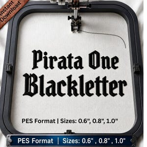 Blackletter Embroidery Font, Gothic Old English Font, Medieval Pirate Font, Monogram Machine Embroidery PES Alphabet, Halloween Digital font