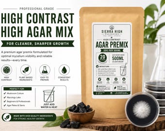 Sierra High-Contrast MEA Agar Premix, 5 saszetek po 20 g, agar z ekstraktem słodowym, Mycology Supply