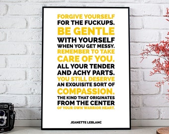 Forgive Yourself // Fine Art Print // Inspirational Art // Motivational Art // Typography // Jeanette LeBlanc