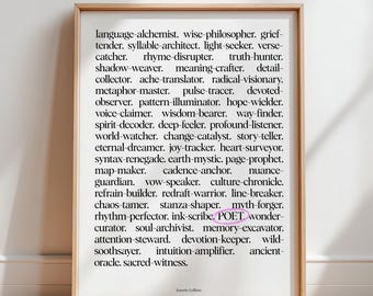 Poetcore Wall Art | Poetry Poster | Writing Room Office Decor | Writer Gift For Poets