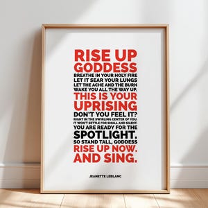 Impresión artística de empoderamiento femenino, póster tipográfico con mensaje inspirador de diosa, decoración con inspiración femenina divina