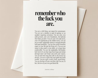 Empowerment Encouragement Card 5×7  | Bold Typography Feminist Stationery