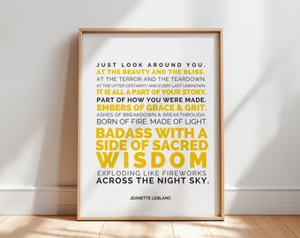 Courage Quote Digital Art Print | Inspirational Wall Decor for Healing, Confidence and Self-Growth,