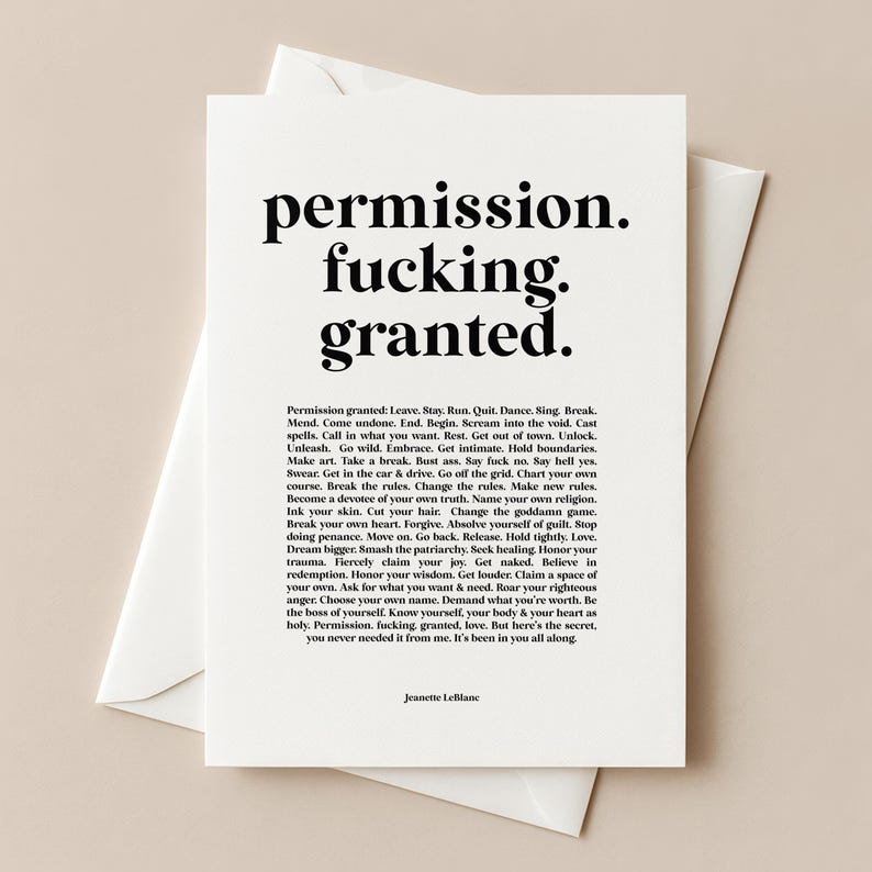 Permission F*cking Granted card Permission F*cking Granted card
