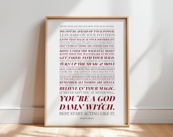 Witchcraft Art Print | Feminist Poster Magical Ritual And Empowerment Decor