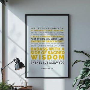 Badass with a Side of Sacred Wisdom | Inspirational Digital Download | Motivational Wall Art for Resilience