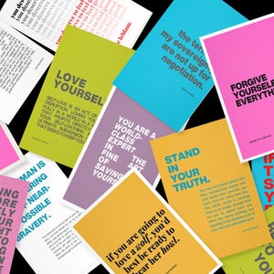 Notitiekaartenset voor soevereiniteit + kracht | Handgeselecteerde affirmatiekaarten en kunstafdrukken voor inspiratie en zelfliefde