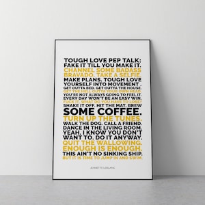 Tough Love Pep Talk | Inspirational Art Print | Motivational Typography by Jeanette LeBlanc | Perfect Gift for Encouragement