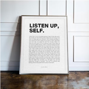 Note To Self Affirmation Print, Tough Love Pep Talk Empowerment Poster, Motivationstherapie Büro Wand Kunst Geschenk für Frauen