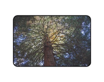 Redwood Tree Canopy Desk Mat | Forest Photography Mouse Pad