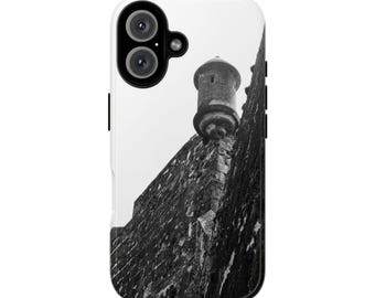 El Morro Fortress photograph phone case | Vintage black and white architectural