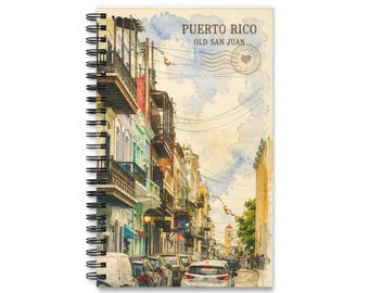 Puerto Rico Old San Juan Watercolor Street Scene Journal