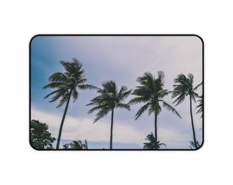 Palm Tree Skyline Desk Mat | Tropical Palm Trees Mouse Pad