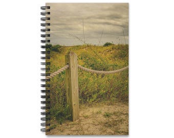 Coastal Dune Path Journal | Spiral Notebook with Beach Fence Photography