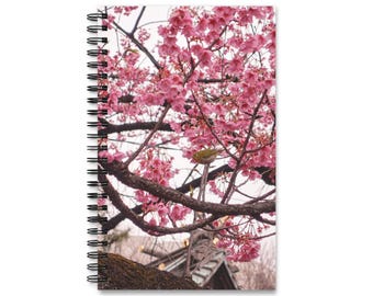 Cherry Blossom Photograph Spiral Journal | Floral Notebook, Spring Sakura