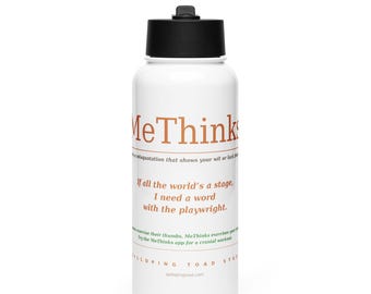 Stainless steel water bottle with a straw lid