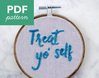 Parks & Recreation Hand Embroidery PDF Pattern. DIY Hoop Art. Beginner Embroidery. Quote Word Art. Contemporary Embroidery.