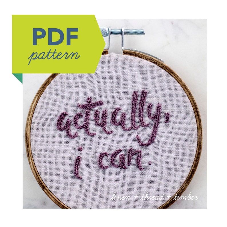 Feminist Hand Embroidery PDF Pattern Beginner Embroidery Contemporary Embroidery. DIY Hoop Art Word Art