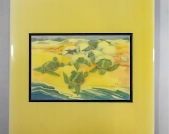 Paul Brent Ceramic Tile, 1992, Turtle Nestling, 3970/PB Vintage