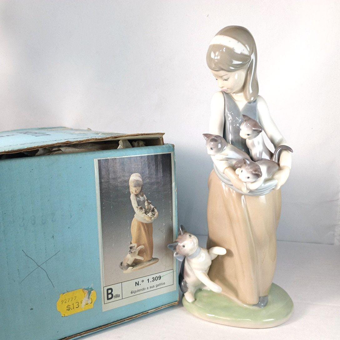 Lladro Cat Figurine - Etsy