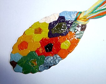 Palette knife flowers necklace