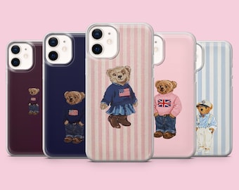 Raph Lauren Teddy-Handyhülle mit süßem Bärenmotiv für iPhone 17, 16, 15, 14, 13, Samsung S26 Ultra, S25, S24, S23 FE, A56, A17, A16, Pixel 10a, 9 Pro