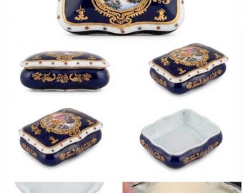 Caja de porcelana estilo Sèvres, de finales del siglo XIX.