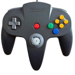 Offizieller Nintendo 64 Controller, Schwarz/Grau | Original N64 Gamepad (OEM)