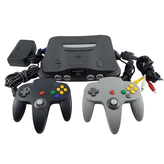Refurbished Classic N64 Console Bundle with Black & Gray Controllers