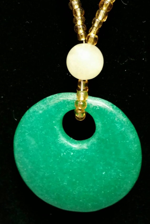 Green and Blue 22" Beaded Necklace