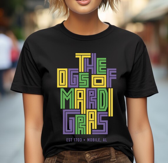 The Ogs of Mardi Gras Vertical Unisex Softstyle T-shirt Gildan