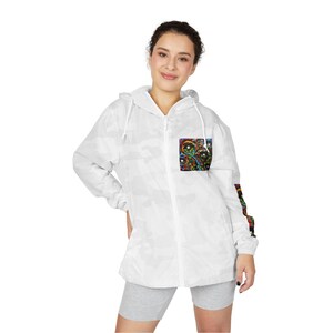 Eye Art Windbreaker | Original Painting Print | Unisex Full-Zip Lightweight Jacket