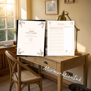 ADHD Focus Toolkit Printable | Time Blocking, Task Breakdown, Dopamine Menu (Digital Download)